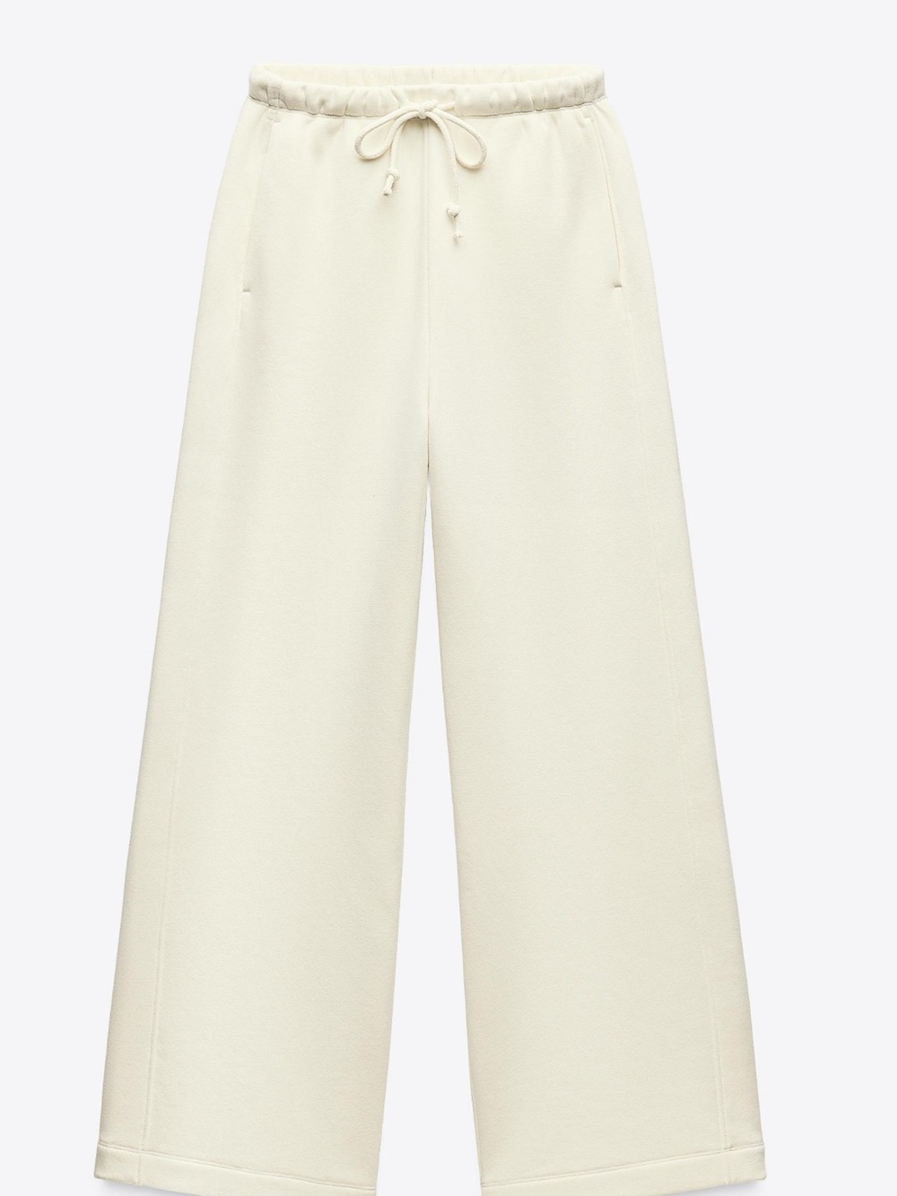 Zara Cream Fleece Straight Leg Sweatpants Size S